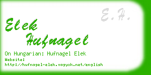 elek hufnagel business card